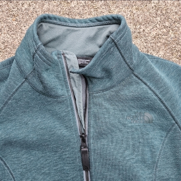 The North Face Deep Green Zip Up Jacket Soft Sweatshirt Women's Size Small - Picture 2 of 16